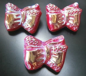 3 Czech Antique (1920/30's) Glass Buttons #P521 - 24 mm or almost 1" - BOW - WOW - Picture 1 of 2