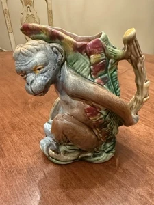 Antique Majolica Monkey with Banana Leaf Pitcher Circa 1880 - Picture 1 of 8
