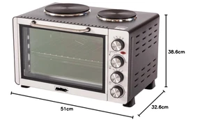 30 Liter Elektro Mini Kompakt Backofen Kitchen Mate c/w 2 Kochplatten - Bild 1 von 4