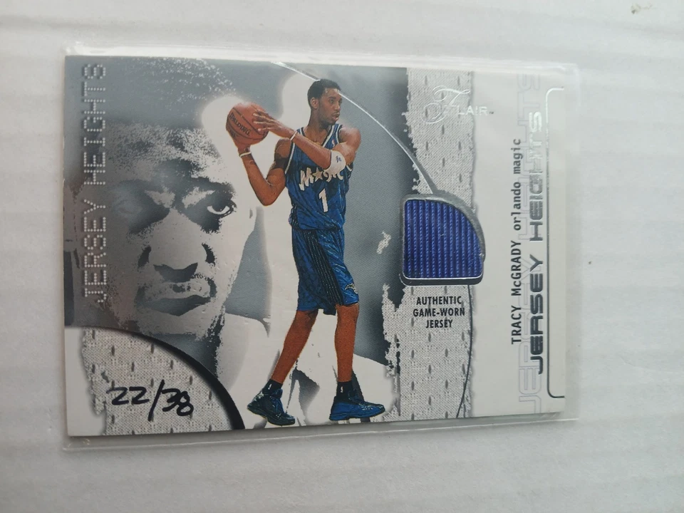 Tracy McGrady 2001-02 Flair Jersey Heights SSP GAME  WORN HAND #d 22/38 Magic - Image 1 of 2