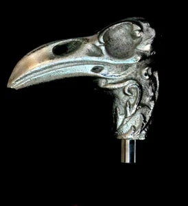 Bastón de calavera de cuervo unisex tallado cuello mango de cuervo con caña palo de disfraces - Imagen 1 de 3