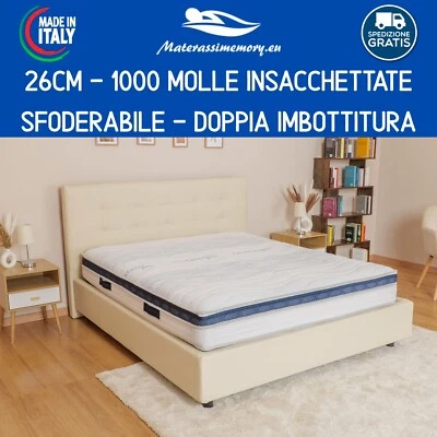 Materasso Molle Insacchettate e Memory ALOE SPRING alto 26 cm Detraibile - Immagine 1 di 4