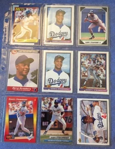1992 Darryl Strawberry Leaf Fleer cubierta superior Topps lote postal Dodgers Mets - Imagen 1 de 9