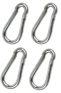11mm x 120mm Plated Carbine, Spring Loaded Carabiner, Snap Hook Hiking X 4 - Picture 1 of 8