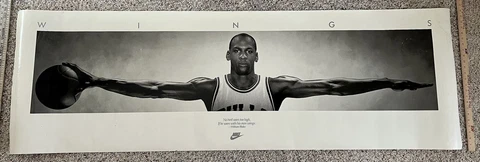 MICHAEL JORDAN VINTAGE ORIGINAL & GORGEOUS 76 X 24 NIKE "WINGS" POSTER * BULLS Cover