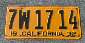 SELTENES 1932 CALIFORNIA Nummernschild ALLES ORIGINAL SCHÖN - Bild 1 von 2