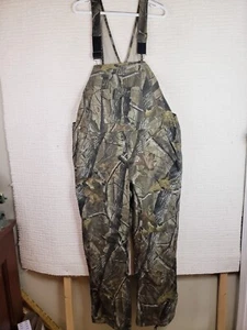 Outfitters Ridge Bib Overalls Realtree Hardwoods Camouflage Men’s L 38x31 Cotton - Picture 1 of 12