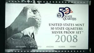 2008-S US Mint State Quarter 90% Silver Proof Set 5 Coins 21ohoc0928-3 - Picture 1 of 6