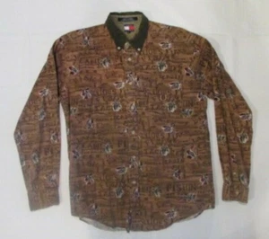 Vintage Tommy Hilfiger Men's XL size 16 Fishing Tackle Lake Button up Shirt - Picture 1 of 6