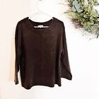 HABITAT Tunic Top Brown Textural Oversized Boxy Art to Wear Size S Acid Wash