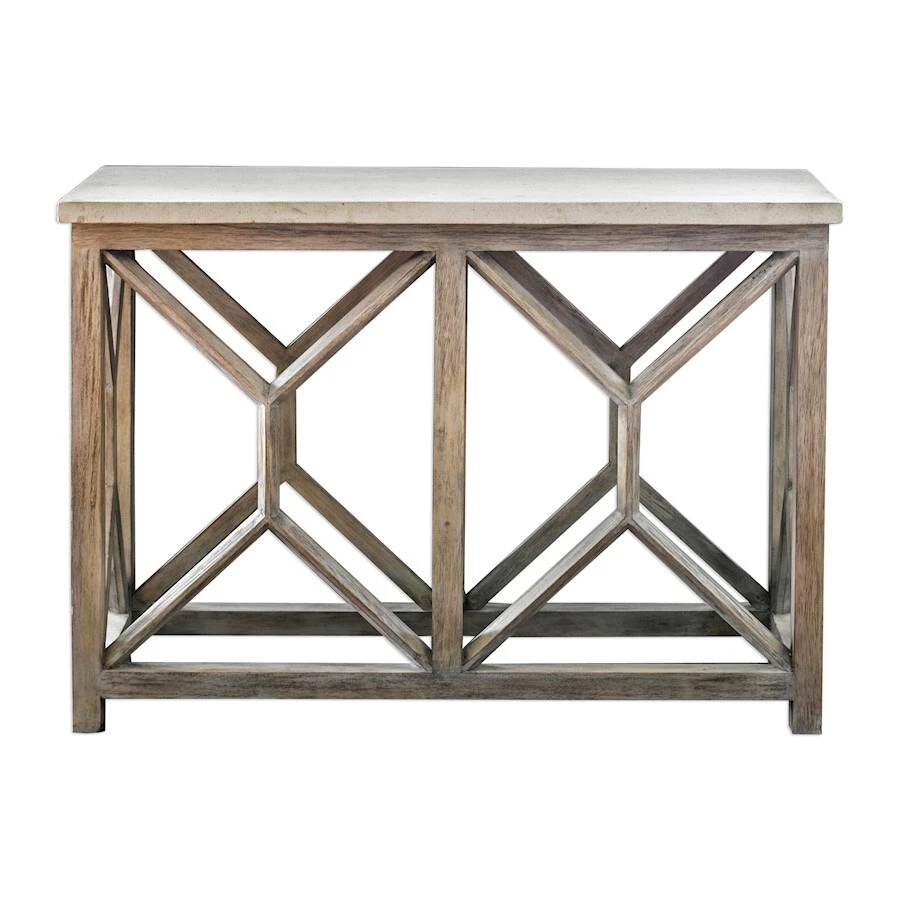 Uttermost Catali Ivory Stone Console Table - 25811 - Image 1 of 1