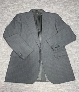 Imperial by Haggar Suit Jacket SZ 42L Men’s Gray Pinstripes Sport Coat Blazer - Picture 1 of 7