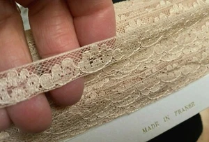 lingerie vintage anni 30 pizzo 3/8" beige champagne 1yd made in France - Foto 1 di 4