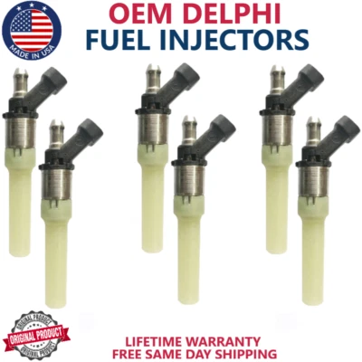 OEM DELPHI x6 Fuel Injectors For 1996-2004 GMC Sonoma 4.3L V6 Vortec #12568332A - Image 1 of 3