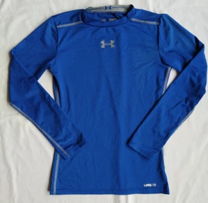Under Armour UPF 50+ LS Rash Guard Shirt Workout Blue Fitted HeatGear Boys YMD - Picture 1 of 3
