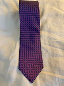 NEW MURANO Purple and Black Geometric 100% Silk Hand Tailored In USA 59”X3.25” - Picture 1 of 5