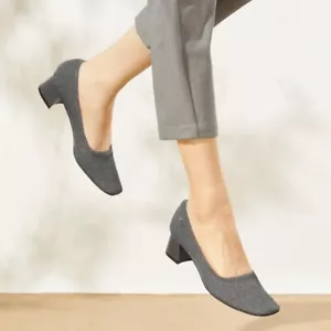 Vivaia ‘Melody’ square toe block heel in rich grey size 39 (AU 8) RRP $210 - Picture 1 of 6