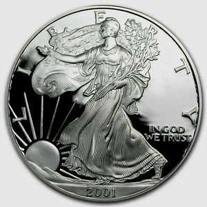 2001-W 1 Oz Proof 999 Silver American Eagle Box & COA - Picture 1 of 4