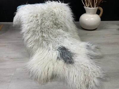 HANDMADE Naturl Icelandic Curly Sheepskin Rug Beautiful Exquisite Pet Bed Soft Big Pelt