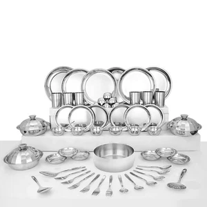 Stainless Steel Solid Delight Dinner Set 61 Pieces Dinnerware & Serveware - Picture 1 of 6