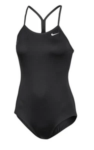NIKE Girls BLACK Swimsuit Racer Skinny Strap One-Piece Swimwear Swim Size XS - Picture 1 of 4