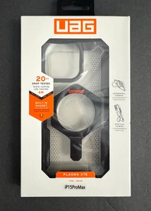 NEW UAG Plasma XTE Case for iPhone 15 Pro Max MagSafe W/ Kickstand Black/Clear - Picture 1 of 3