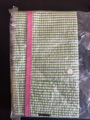 Ralph Lauren Watermill verde estándar farsa seersucker gingham rosa ribete almohada Foto 1 de 2