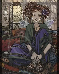 Bohemian Fairy Flower Child Fantasy Dakota Signed Myka Jelina Art Print - Picture 1 of 7