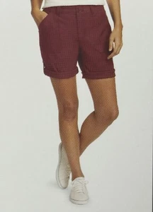 Eddie Bauer Women’s Rolled Hem Bermuda Shorts Adjustable Stretch 14 Brown Casual - Picture 1 of 8