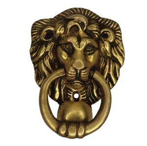 Handcrafted Brass Golden Lion Face Shape Door Bell Antique Style Door Knocker - Picture 1 of 7