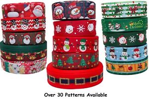 Happy Merry Christmas Grosgrain Ribbons Gift Wrapping 20-25mm 1-5 yards 1384