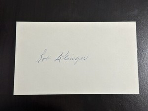 Bob Klinger Signed Index Card 3x5 Pittsburgh Pirates Boston Red Sox Mad Dash