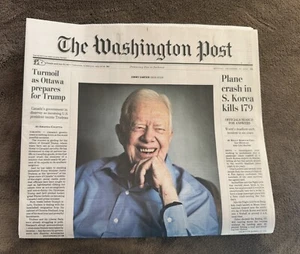 Former POTUS Jimmy Carter Dies Washington Post 12/30/24 New Complete Newspaper - Picture 1 of 12