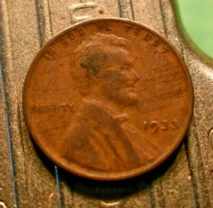 1933-P Lincoln Wheat Cent 1c with Woodie Surface Errors. (#7092) - Picture 1 of 2