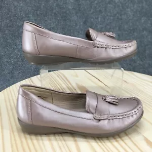 Hotter Shoes Womens 7.5 Abbeyville Loafer Pink Fringe Casual Slip On Comfort NEW - Picture 1 of 15