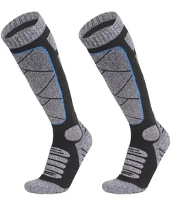 Men's Thermal Ski Socks - Extra Long Winter Wool Blend for Snowboarding/Hunting - Picture 1 of 7