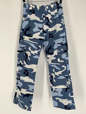 Pantalones Cortos Capri Convertibles Carga Azul Camuflaje Años 90 Y2K De Colección Rave Talla XS 28 Foto 1 de 4