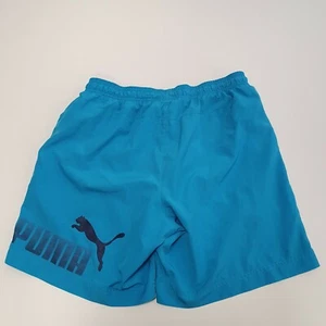 SS566 MENS PUMA AQUA BLUE DRAWSTRING RUNNING ACTIVE SPORTS SHORTS UK M W28-30 - Picture 1 of 4
