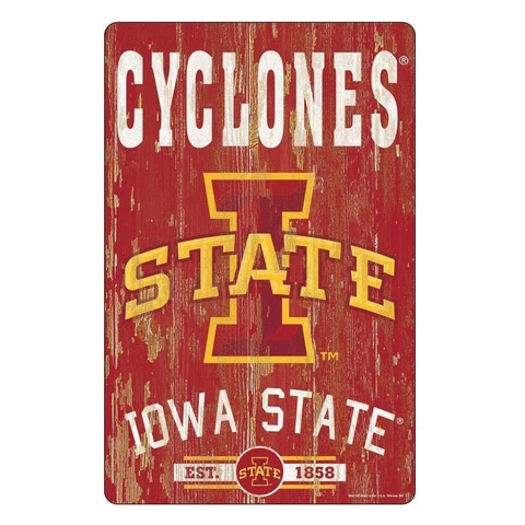 Iowa State Cyclones 11"x17" Wood Sign Slogan Design [NEW] NCAA Banner Wall Cover
