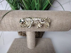 GERRY’S signierte seltene figürliche Panther oder Jaguar Brosche grün Kristallauge VINTAGE - Bild 1 von 5