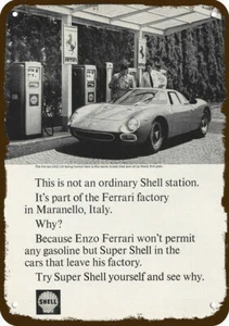 1965 FERRARI 250 LM Car & Shell Gas Vntg-Look DECORATIVE REPLICA METAL SIGN - Picture 1 of 1