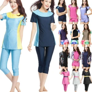 Damen Burkini Bademode Muslim Islamische Badeanzug Bodyocn Strand Strand Urlaub - Bild 1 von 29