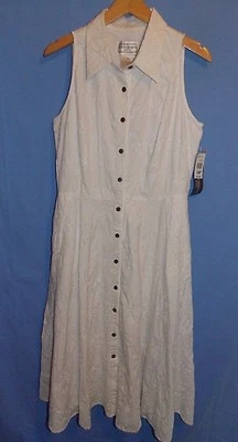 Karin Stevens Dress Floral Embroidered Design Size 14P White  - Image 1 of 4