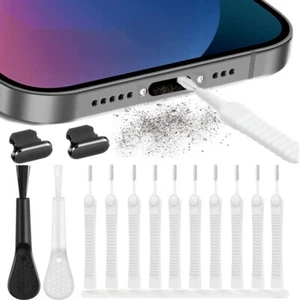 Mobile Phone Charging Port Dust Plug for IPhone 14 13 Pro Max Port Cleaner Kit - Photo 1 sur 7