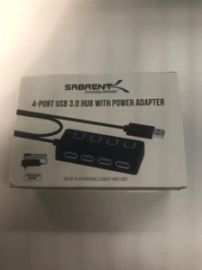 HB-UMP3 4 Port USB 3.0 Hub w/ power adapter SABRENT - Picture 1 of 1