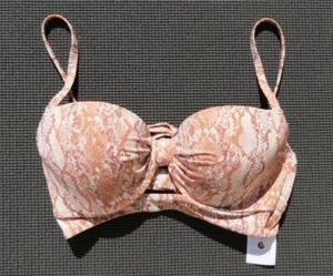 NEW $30 Target Shade and & Shore 34D Gold Snakeskin Swimsuit Bikini Top Padded - Picture 1 of 4