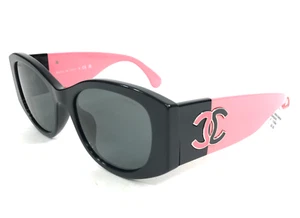 Chanel Sunglasses 5524-A c.535/S4 Black Pink Asian Fit Frames with Gray Lenses - Picture 1 of 13