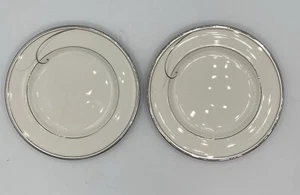 NWT Noritake Platinum Wave Bread And Butter Plate 6 3/4” - Set Of 2 - Picture 1 of 9