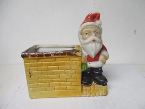 Vintage Japan Porcelain Santa at Chimney Candy Match Holder - Picture 1 of 5