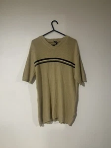 Peter Werth London Knitted T Shirt with Pattern Beige Brown Mens Size Medium - Picture 1 of 7